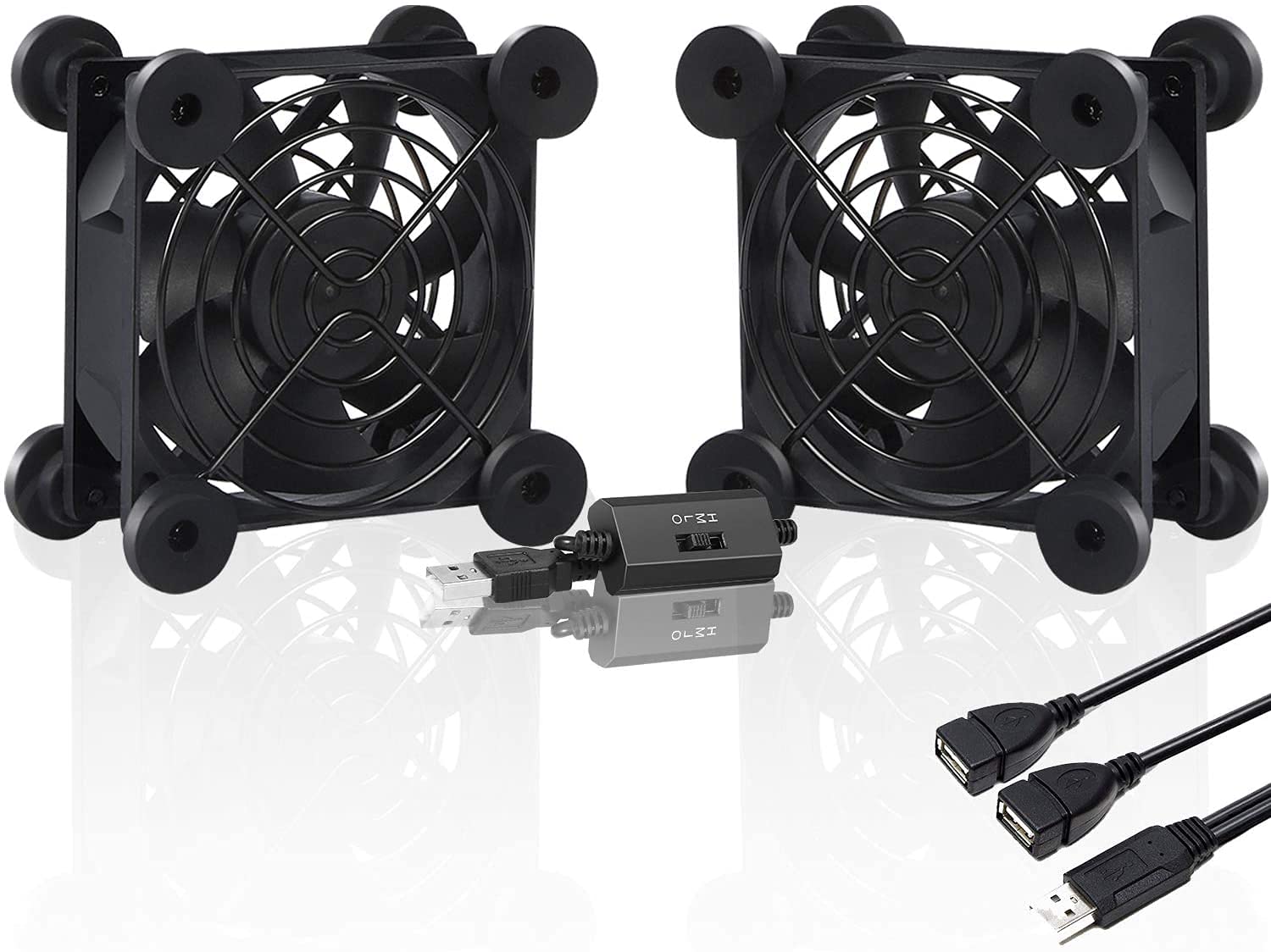 upHere U804 USB Fan 80mm Silent Fan with 3 Adjustable Wind speeds Compatible with computer/PS4/TV Box/AV Cabinet