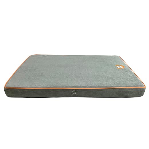 Dog Orthopedic and Crate Beds, Made of Memory and High Resilience Foram, Two-Sided Use, Providing Soft and Relatively Hard Support, with an Extra Inner Waterproof Protector (Gray, Small)