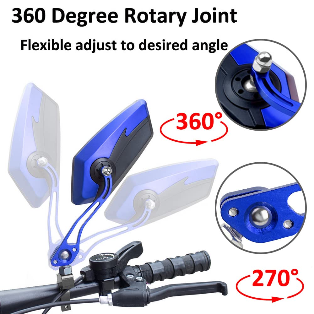 Retroviseur Moto Embouts de Guidon Universels Réglables 360°, Boulons M8 et M10, Rétroviseurs Latéraux de Moto Compatible avec Scooter, Moto, ATV, Bicyclette Lot de 2 Retroviseur Moto Embouts de Guidon Universels Réglables 360°, Boulons M8 et M10, Rétroviseurs Latéraux de Moto Compatible avec Scooter, Moto, ATV, Bicyclette Lot de 2