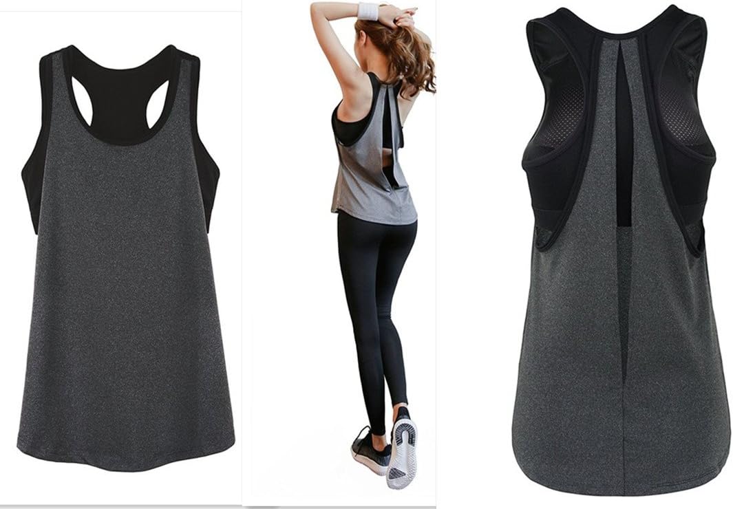 POUREVE Sport Bra Vest 2 in 1 Women Yoga Bra Running Jogging Exercise Fitness Outdoor Gym Wear Tank Tops Training Clothing Quick Drying