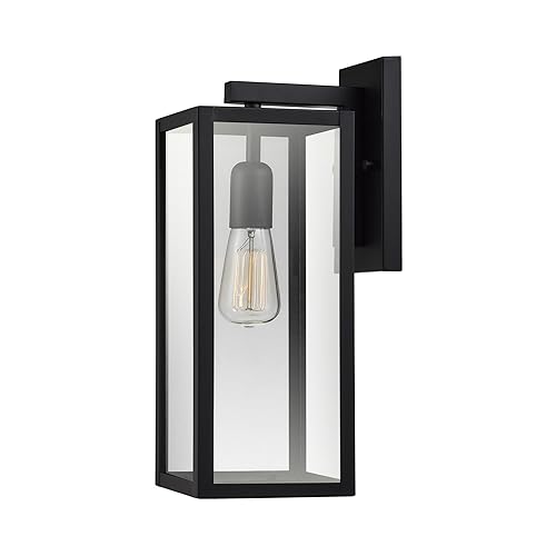 Globe Electric 44176 1-Light Outdoor/Indoor Wall Sconce, Matte Black Finish,