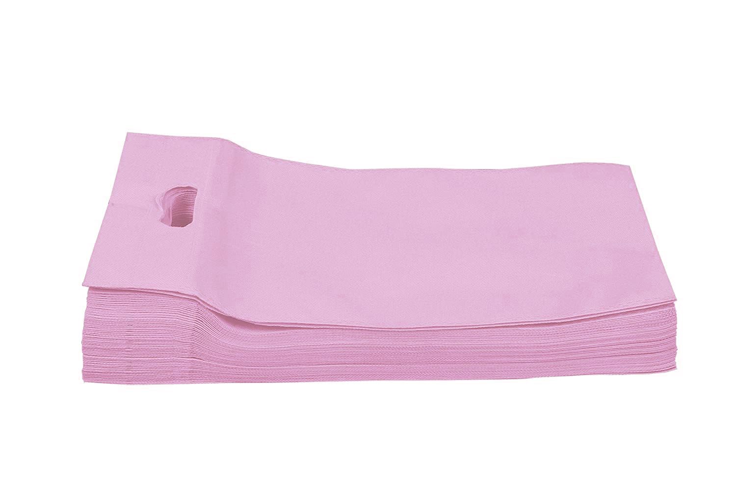 AGRASHRI ENTERPRISES D Cut Cloth Carry Bag, Shopping Bag, Hand Bag Pack of 50 Grocery Bags (Light Pink, 16X20)