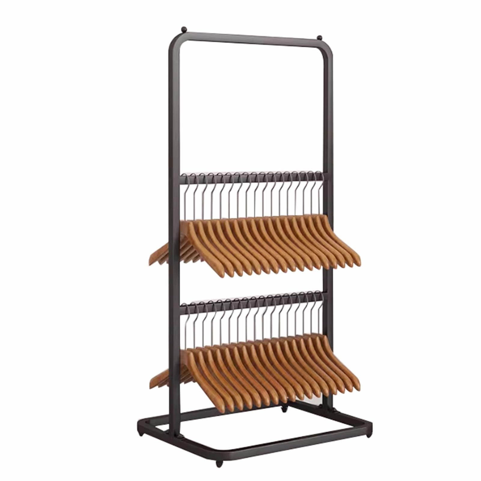 Grand support de rangement pour cintres avec système gain de place