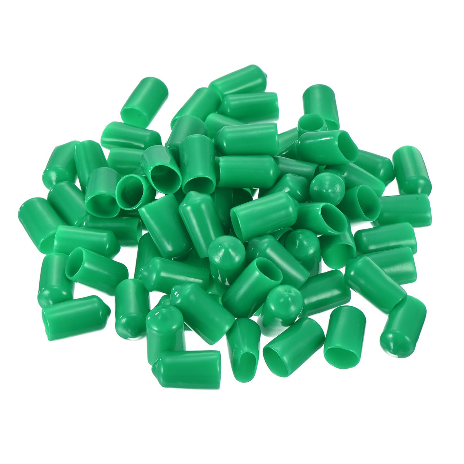 uxcell 100pcs Rubber End Caps 11.5mm ID Vinyl Cap Cover Screw Protectors Dark Green