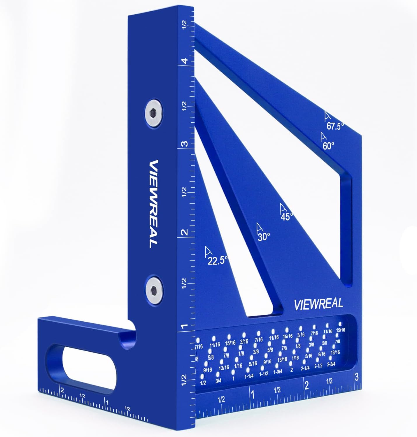 3D Multi Angle Measuring Ruler Aluminum Alloy Woodworking Square,Versatile Square Tool with Preset Angles from 22.5° to 90° Ideal Layout Tool for Carpentry, Engineering & DIY Projects