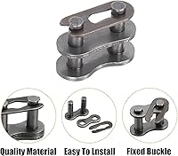 Vista 4 de AZSSMUK #35 Cadena de rodillos - 3 pies de material de acero al carbono con 2 eslabones de conexión, cadena industrial - 96 eslabones