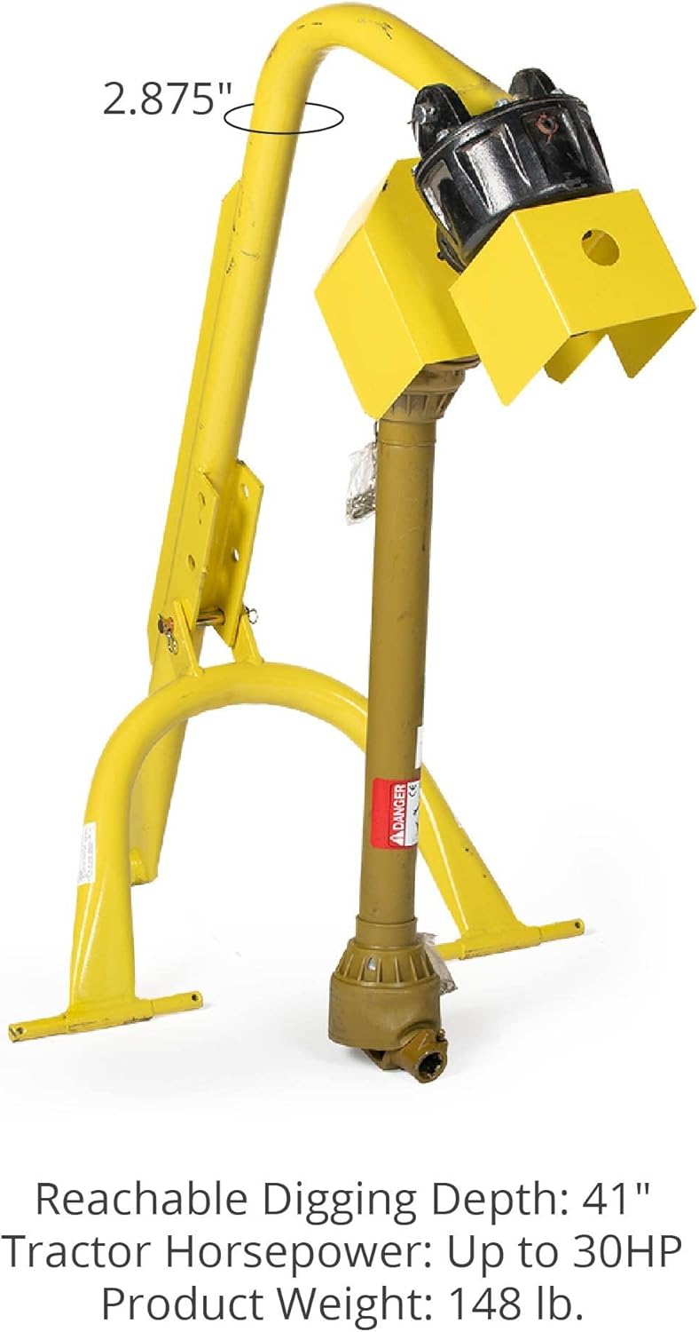 Titan Attachments 30 HP 3 Point Post Hole Digger with 9in Auger Attachment, PTO Powdered Digger, Compact Tractor Attachment for Fence Posts, Deck and Building Frames, Plant Trees and Shrubs : Patio, Lawn & Garden