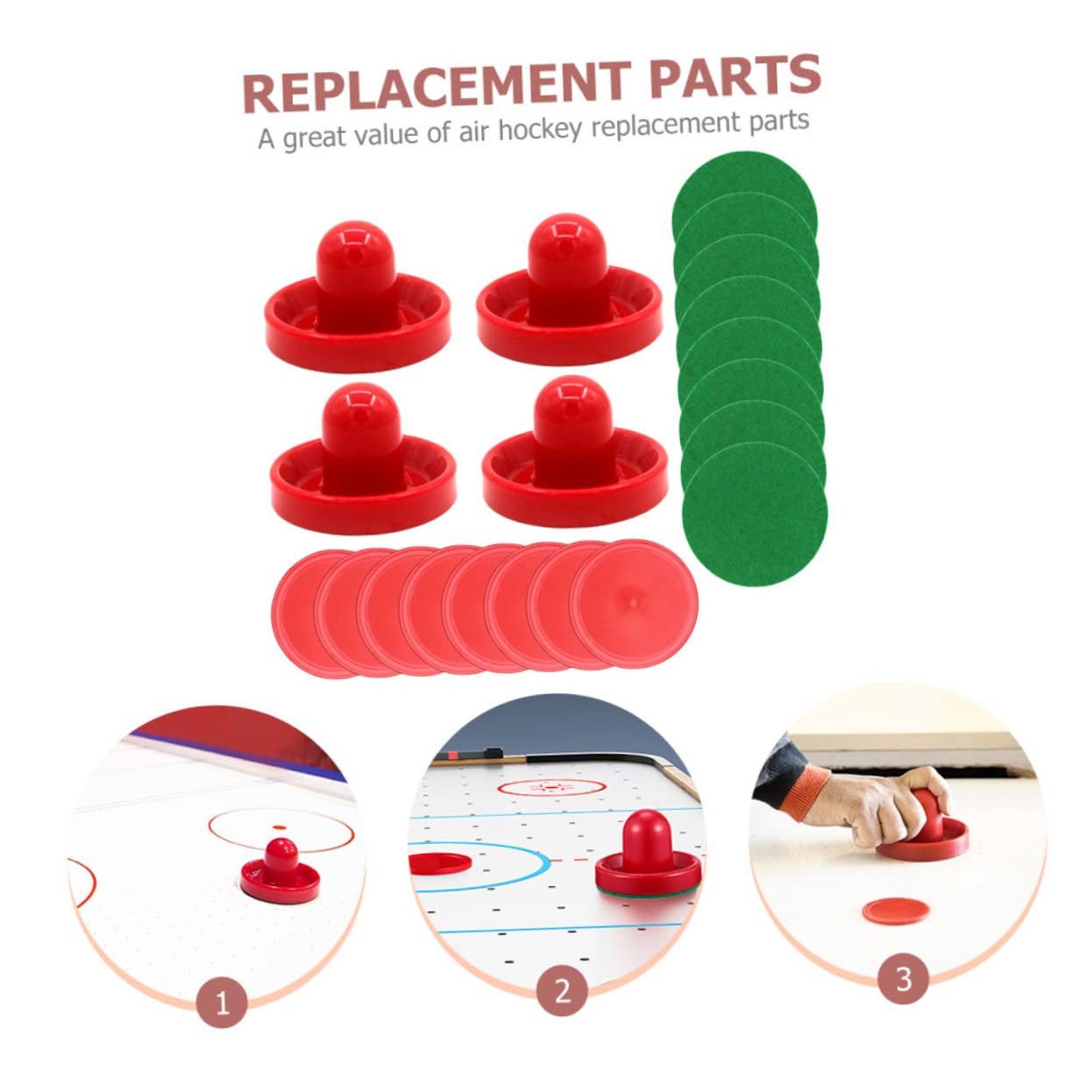 VANZACK 2ensembles Set De Palets Et Poussoirs De Hockey Aérien Accessoires De Table De Poussoirs Palets
