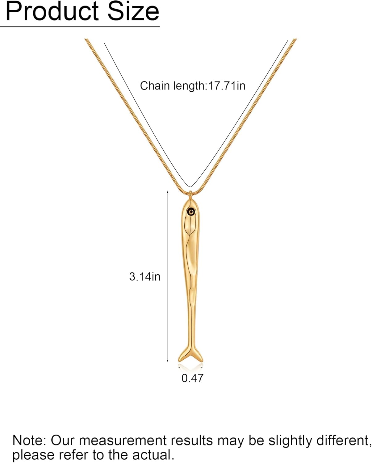 Sardine Necklace for Women Large Gold Sardine Fish Pendant Necklace Summer Beach Fish Charm Neck-lace Seaside Ocean Jewelry Accessories for Her - Image 7