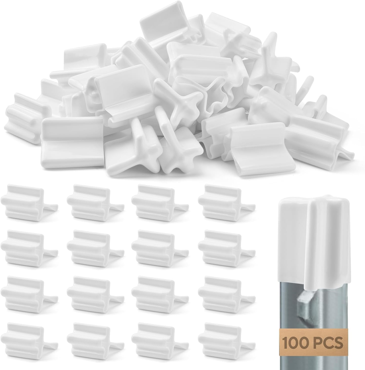 100 Pcs T Post Caps, Vinyl Safe T Post Topper for Fence, T Post Insulators Easy to Install for Yards Farms Orchards