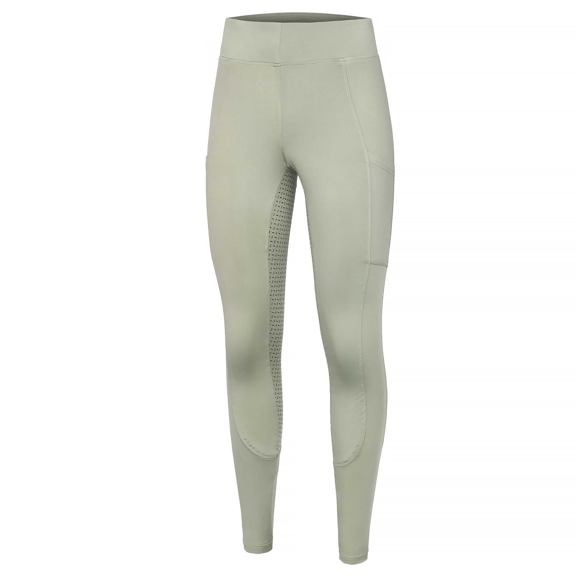 Start Medway - Mallas de equitación para mujer con ribete completo de silicona, cintura alta, elásticos y transpirables con bolsillo para el teléfono móvil, pantalones de equitación de verano para