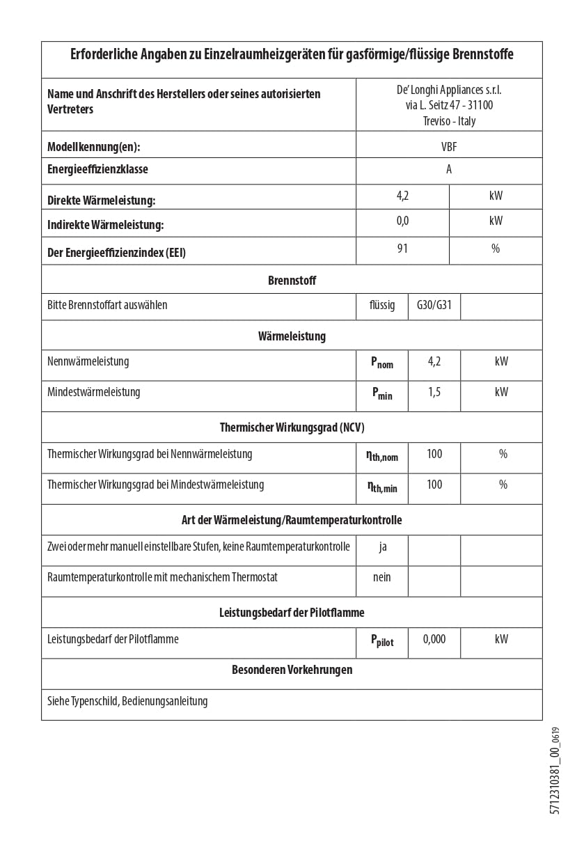 De'Longhi Gasheizer VBF - 4.200W Heizleistung  Produktbild-Vorschau 9
