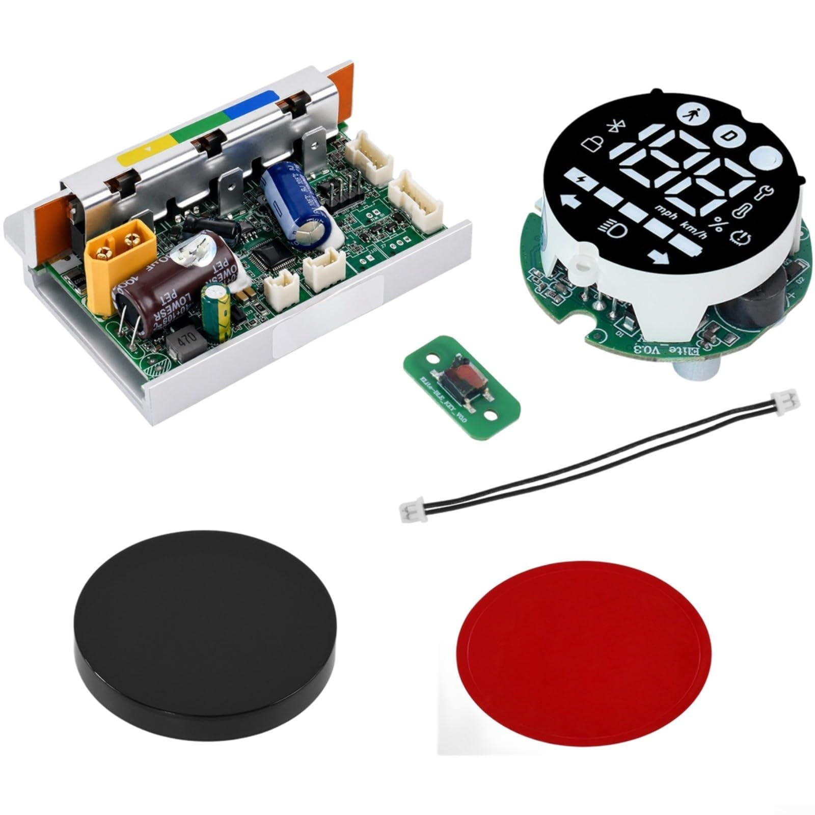 Set di controller per scooter elettrico per Xiaomi per elite, circuito wireless 36 V/48 V con indicatori di direzione, alloggiamento ABS in lega di alluminio (B)