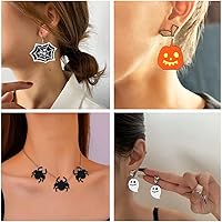 Vista 3 de Voyyphixa 3 PCS Halloween Resin Molds Pumpkin Bat Spider Jewelry Silicone Molds Stud Earring Molds Horror Scary Ornament Epoxy Casting Molds for