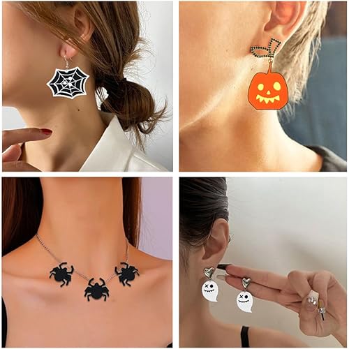 Miniatura 3 de Voyyphixa 3 moldes de resina de Halloween, calabaza, murciélago, araña, joyería, moldes de silicona, moldes para aretes, adornos de terror, moldes