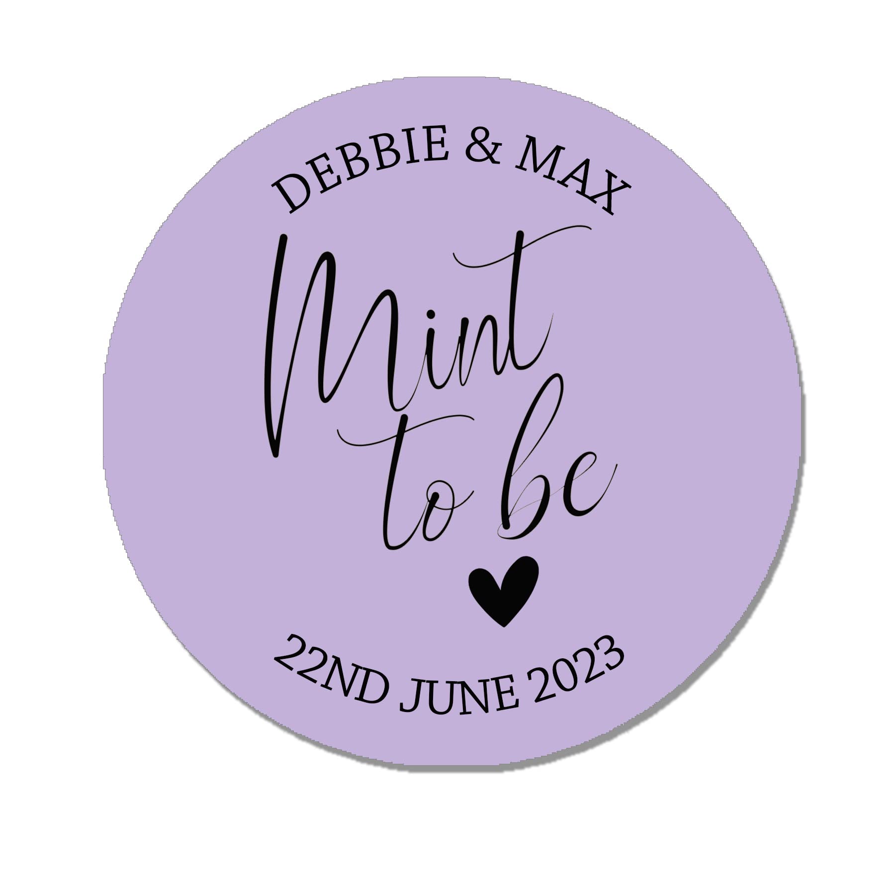 35 Personalised Mint to be Wedding Stickers, Party Favour Label, Party Bag Label, Mint Favour Label (Purple)