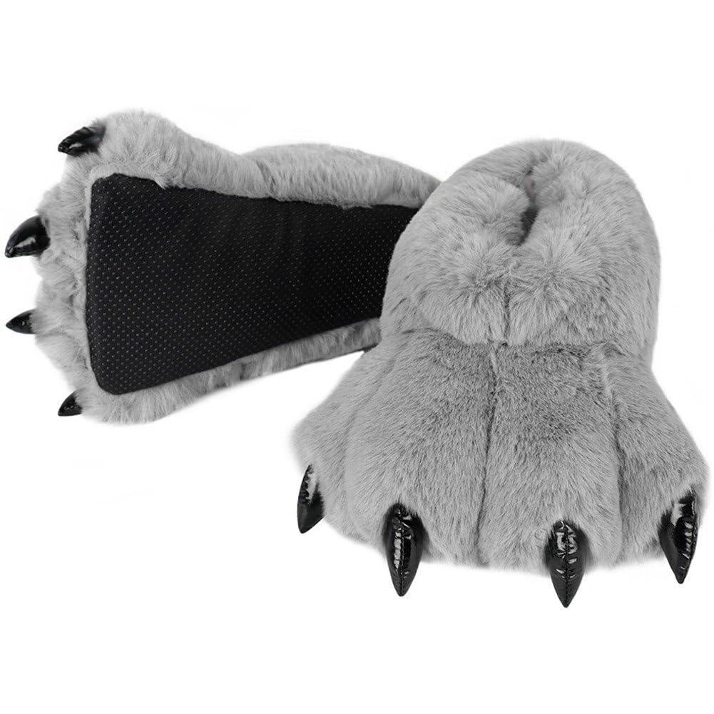 Chaussures à griffes d'ours en peluche et pantoufles de maison chaudes d'hiver