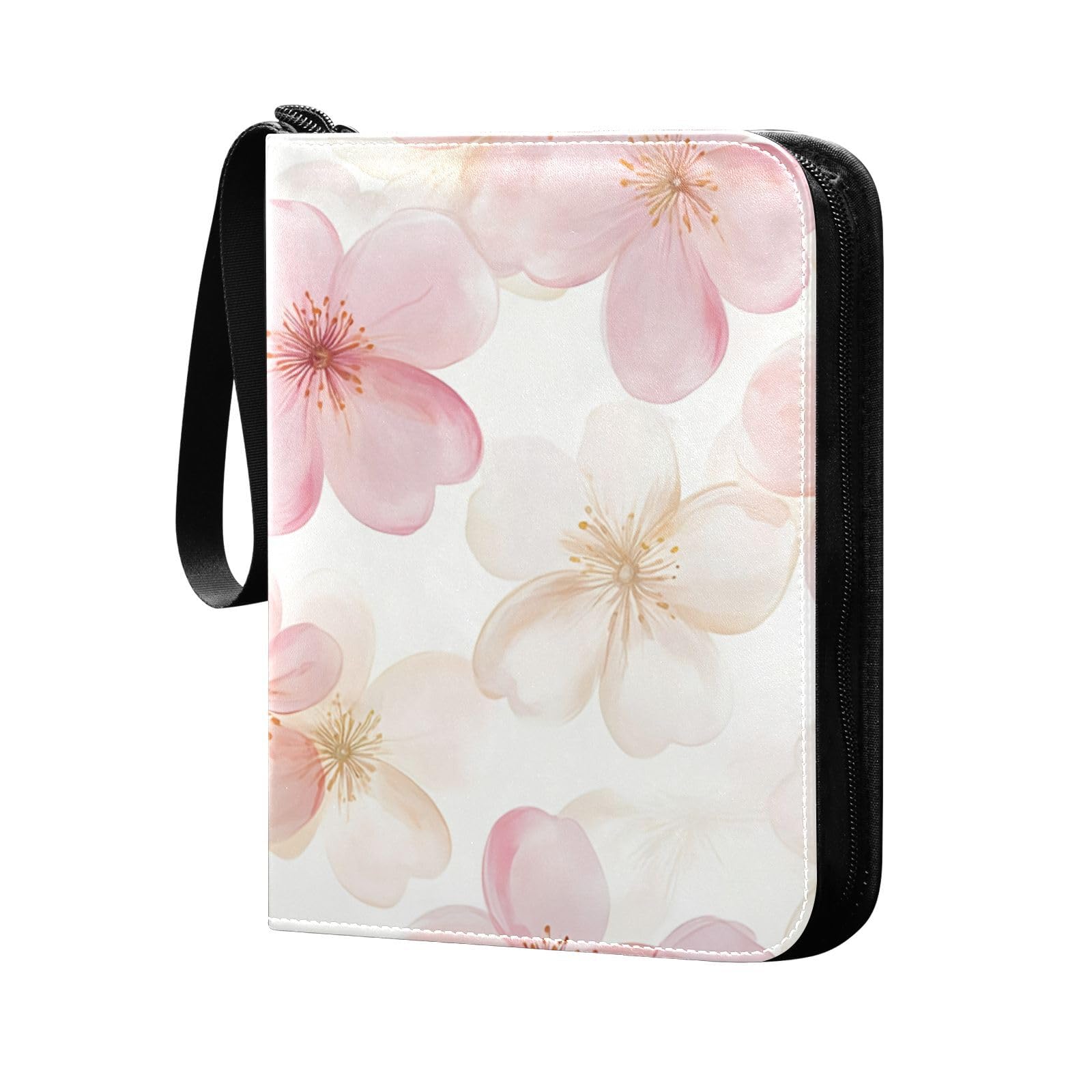 PaChyLuu Watercolor Flowers Card Binder 4 Pockets, 400 Pockets Trading Card Binder Removable Card Albums Card Holder for Games, Sports, Football, Baseball Cards