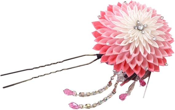 Amazon 髪飾り コサージュ 花 つまみ 菊 舞妓 びらかんざし リボン つまみ細工 白 成人式 振袖 卒業式 袴 結婚式 着物 和装 浴衣 七五三 Sin3955 Em 1 白 ピンク 簪 菊 和装小物 通販