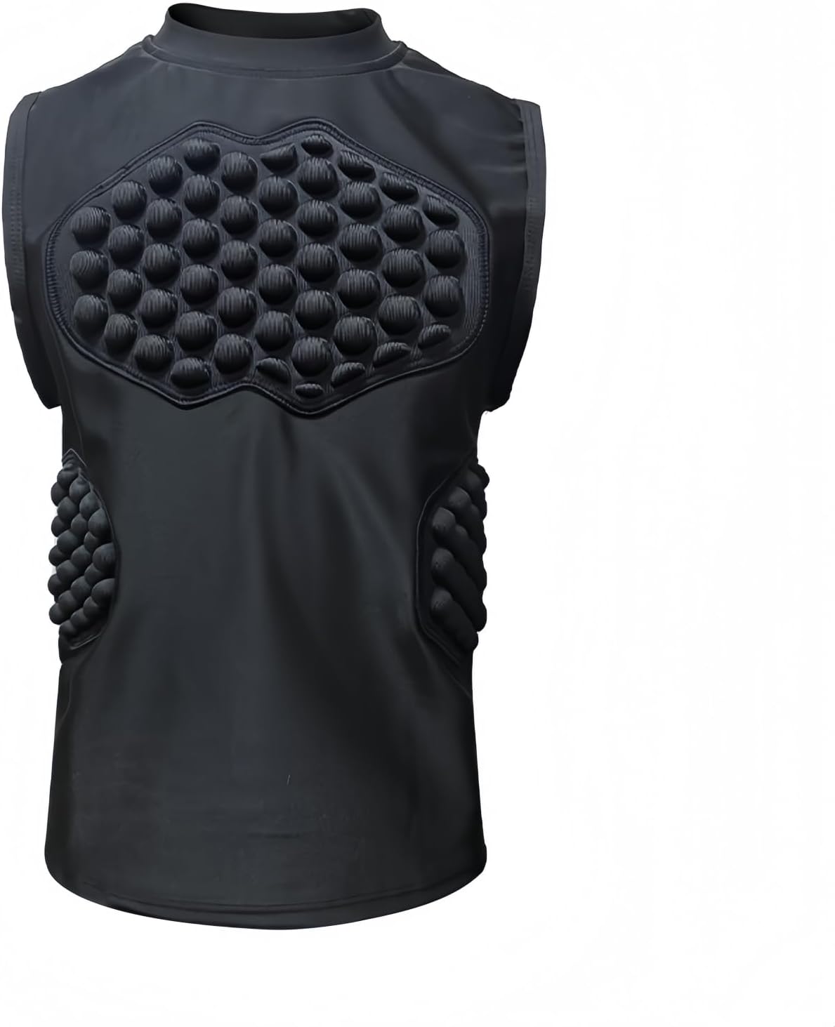 ユース野球胸プロテクターシャツ、パッド入り圧縮ベスト ハート胸骨ガード、リブ&amp;バックパッド付き