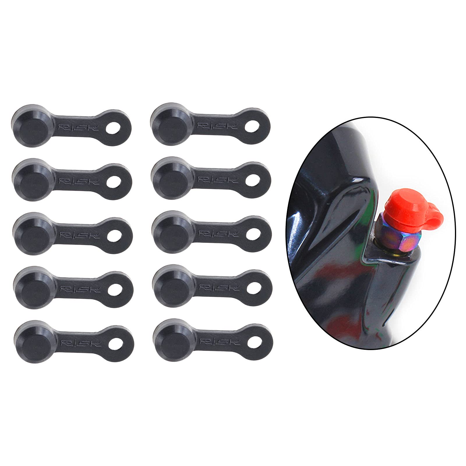 Sharplace 10 Pezzi Tappi in Gomma per spurgo Freno Bici Tappo Antipolvere Cappuccio per sfiato Freno per Auto e Moto - Nero
