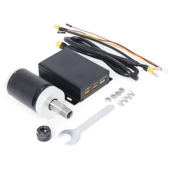 YIDOFENG Upgraded 24V DC Brushless Spindle Motor ER11 12000rpm with PWM Speed Controller Driver Board&Collet Holder Installed&Cable, for 3018 PRO and 3018 Series CNC Router
