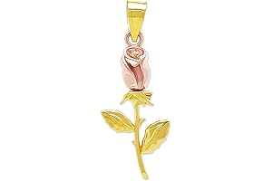 Sweetie Diamond Charm 10K Yellow Gold Mini Rose Flower Pendant