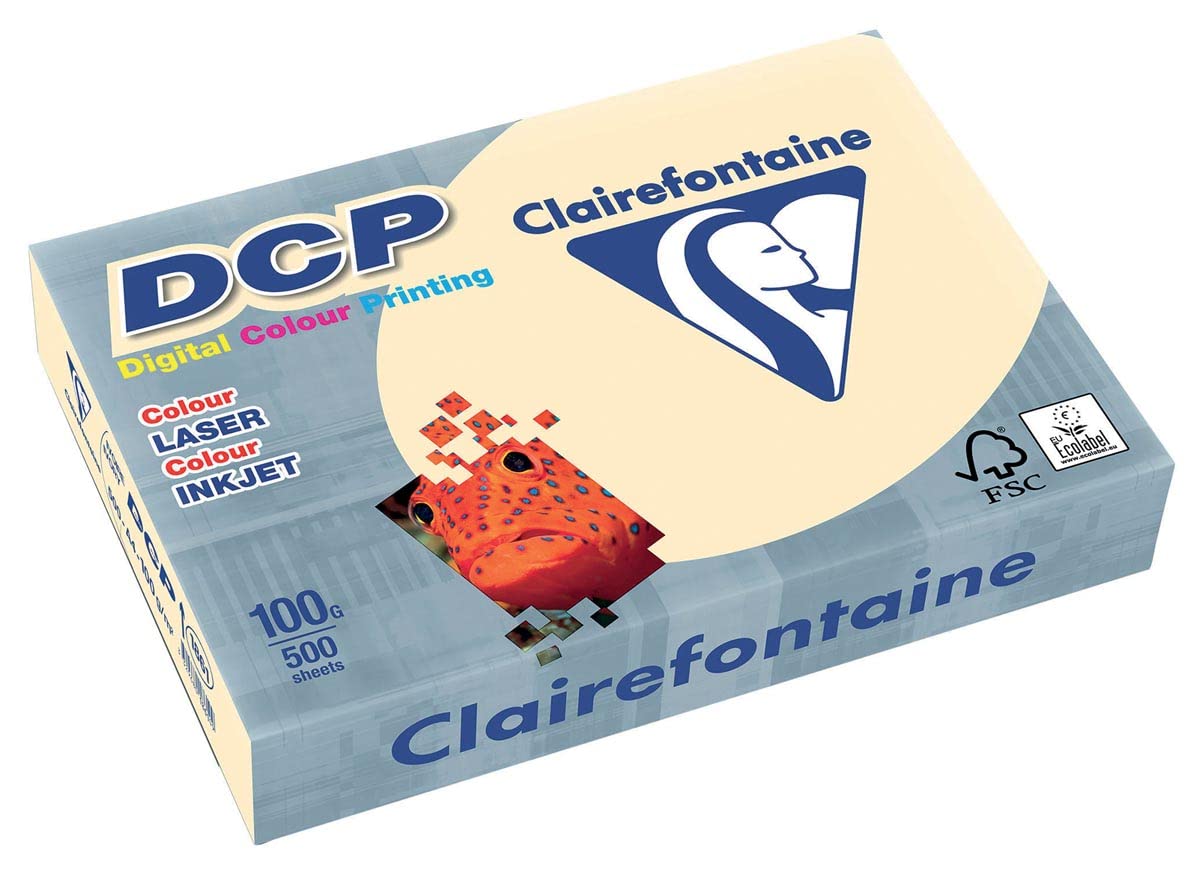 Clairefontaine 5 Stück Kopierpapier 500 Blatt Papier DCP 100 g A4 210 x 297 mm FSC zertifiziert Elfenbeinfarben
