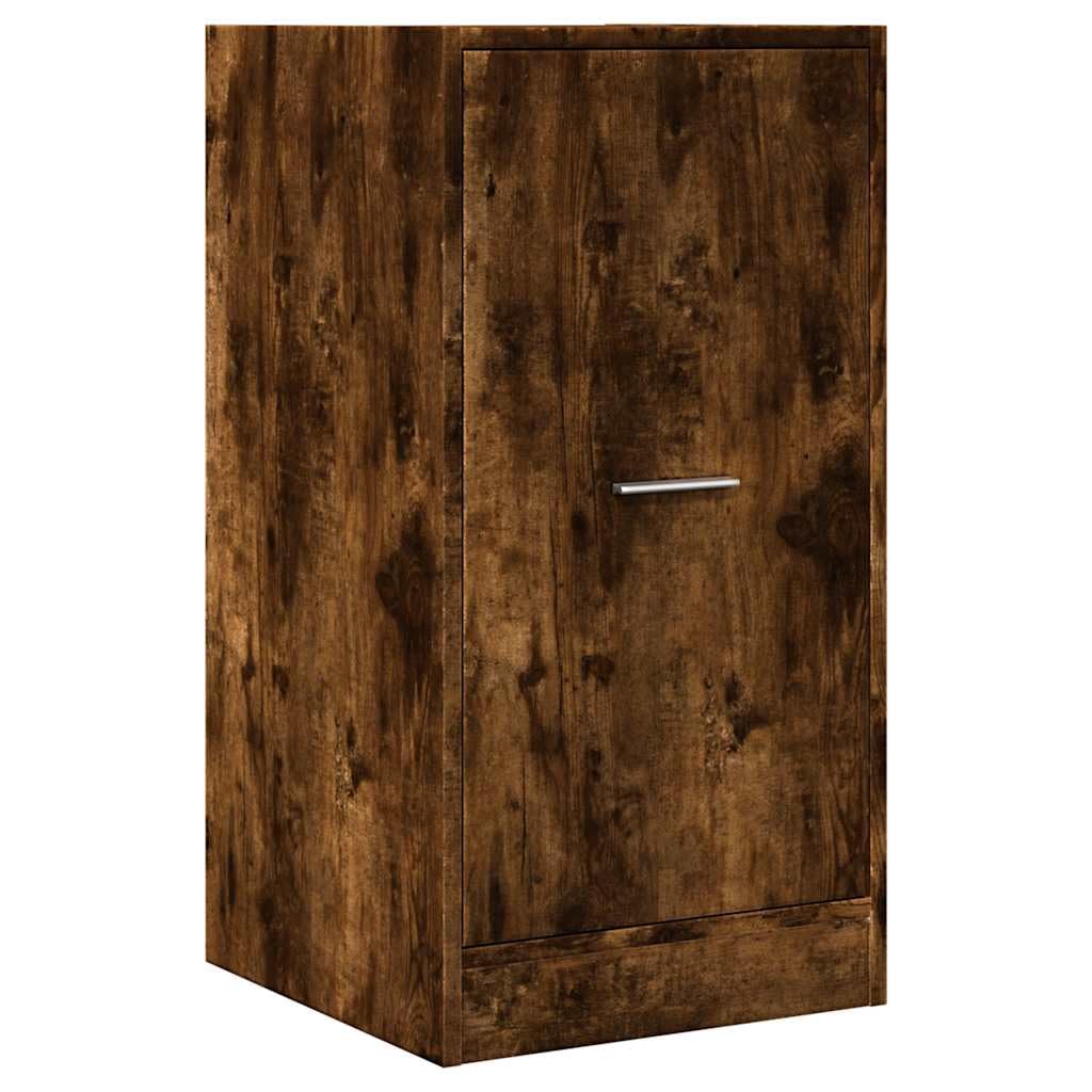 Armoire à pharmacie en bois de chêne fumé - 40 x 41 x 77,5 cm - Avec 2 tiroirs de rangement et tiroir - Commode polyvalente pour bureau, salon, cuisine et couloir