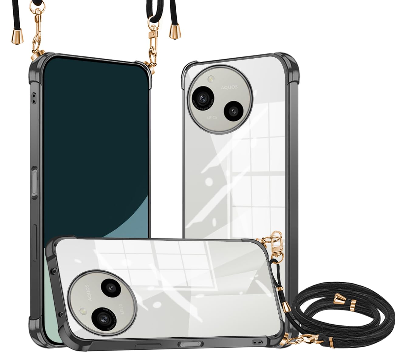 Amazon.co.jp: AQUOS R9/R10 ケース クリア ショルダー 新型韓国