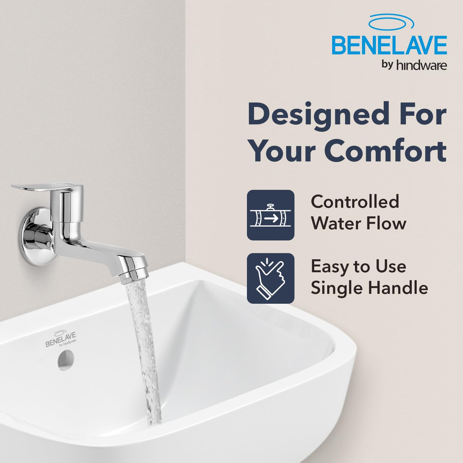Hindware Benelave Bib Tap - Chrome Finish -3 Hindware Benelave Bib Tap - Chrome Finish -3