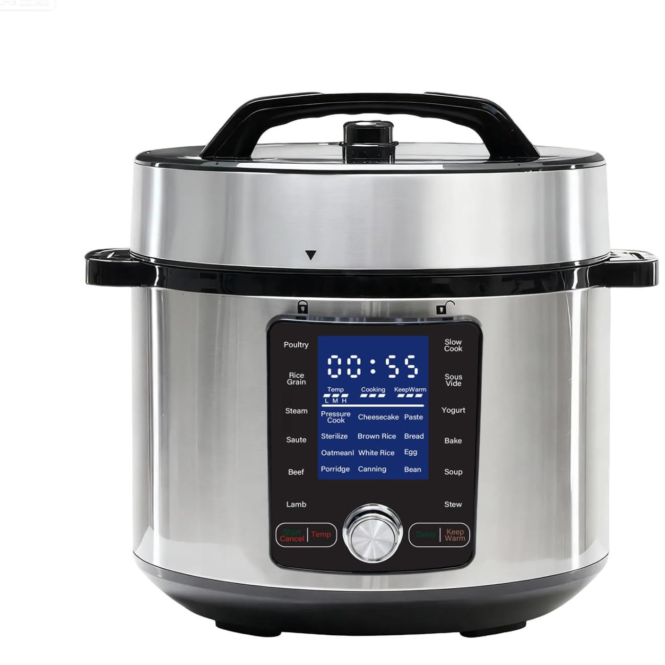 8-Quart Whisper Quiet 9-in-1 Electric Pressure Cooker, Slow Rice Cooker, Steamer, Sauté, Yogurt Maker, Warmer &amp; Sterilizer, App With Over 800 Recipes, Stainless Steel, Duo Plus