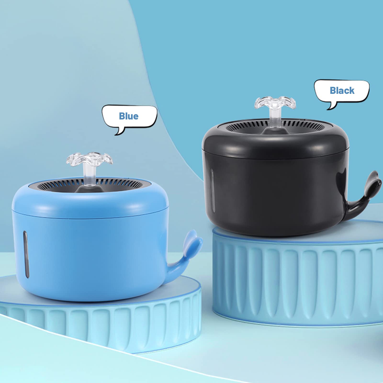 Fontana d'Acqua per Animali Domestici, 2L, Fontanella per Gatti Cani con Pompa Ultra-Silenziosa E 4 Filtri di Ricambio,Ciotole Cani, Distributore D Acqua per Gatti Dispenser Acqua Gatti,Nero