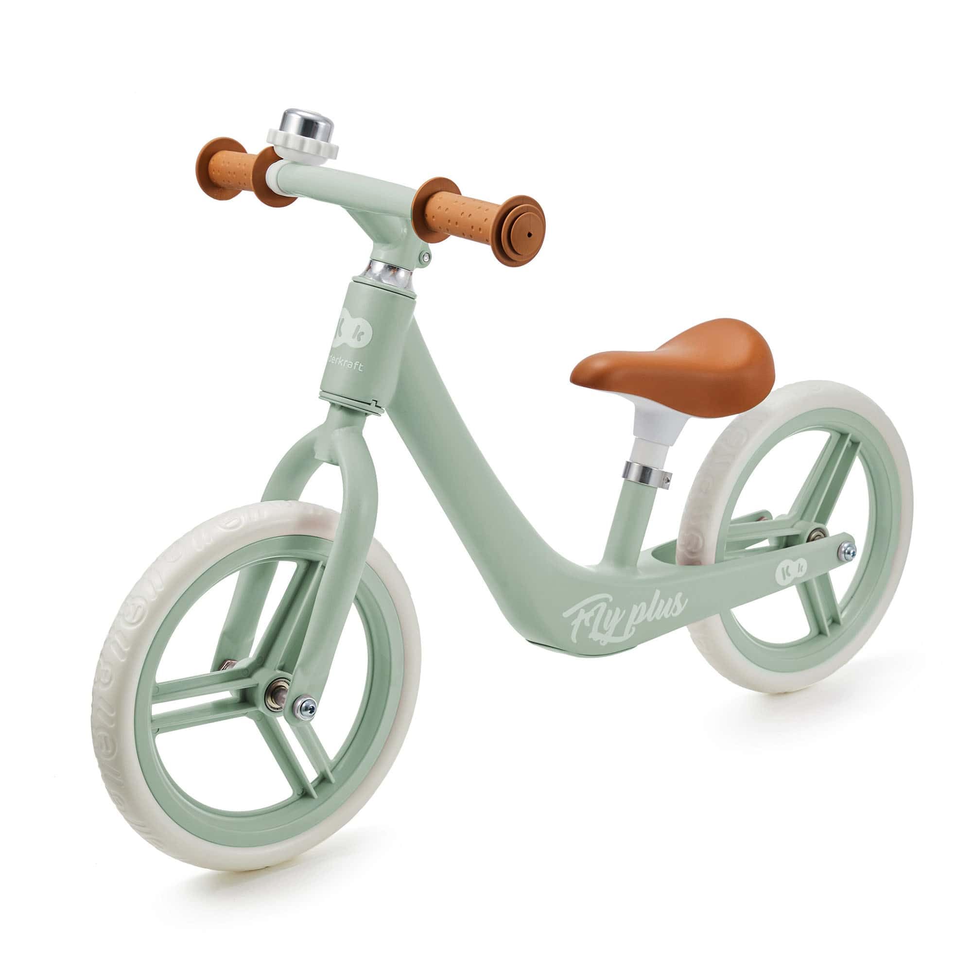 kk Kinderkraft FLY PLUS 2, lekki rower biegowy, styl retro, magnez, do 2 lat, zielony