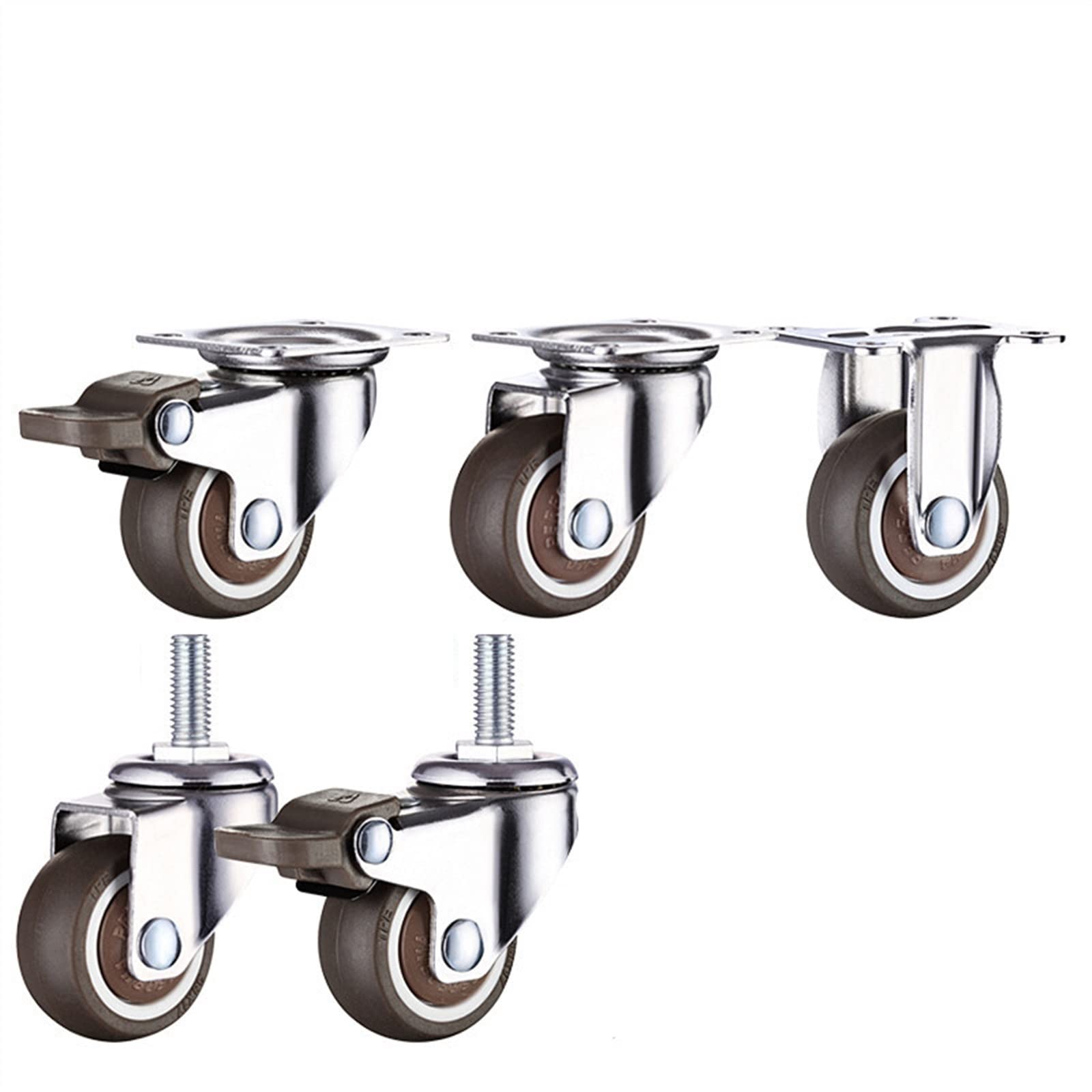 Ruedas para muebles con freno de tornillo para mesas de estudio 6