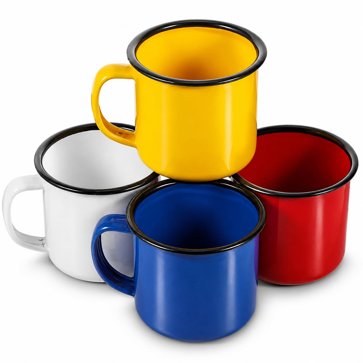 Baluue Enamel Mugs Set of 4 Coloful Coffee Mugs