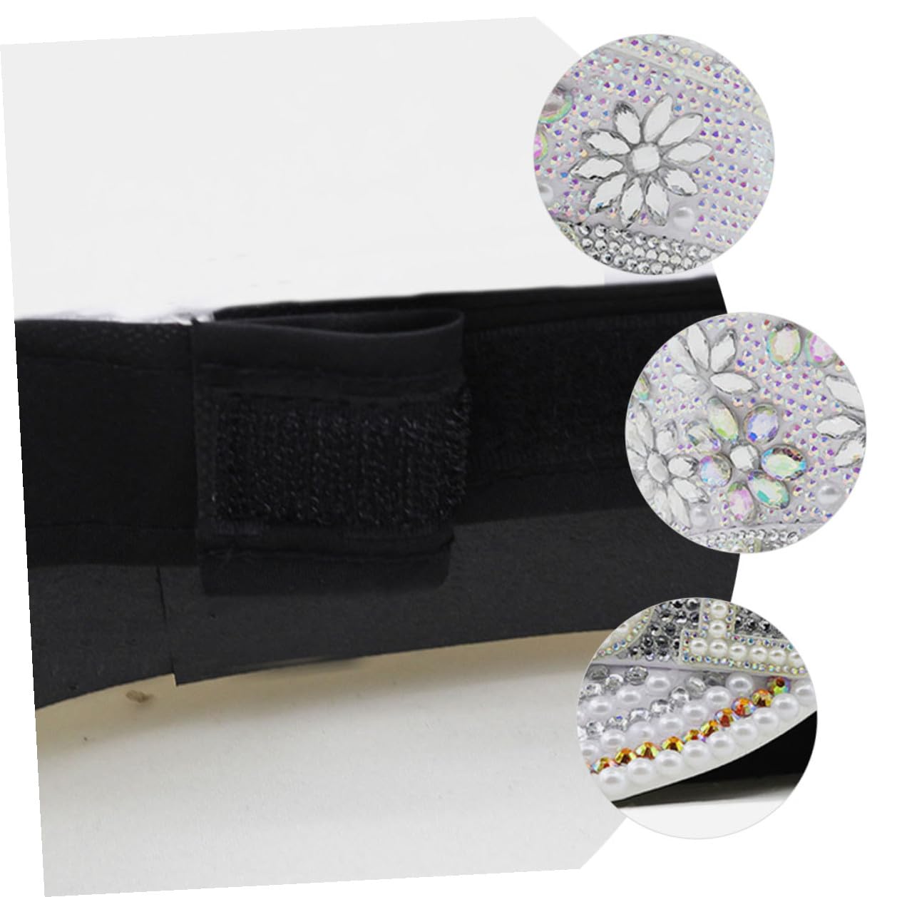 HOMSFOU Sombrero de Color Claro para Novia Gemas de Imitación, Tamaño Ajustable, Gorra Plana para Despedida de Soltera y Fiestas de Playa, Accesorio Elegante para Boda y Eventos Sociales