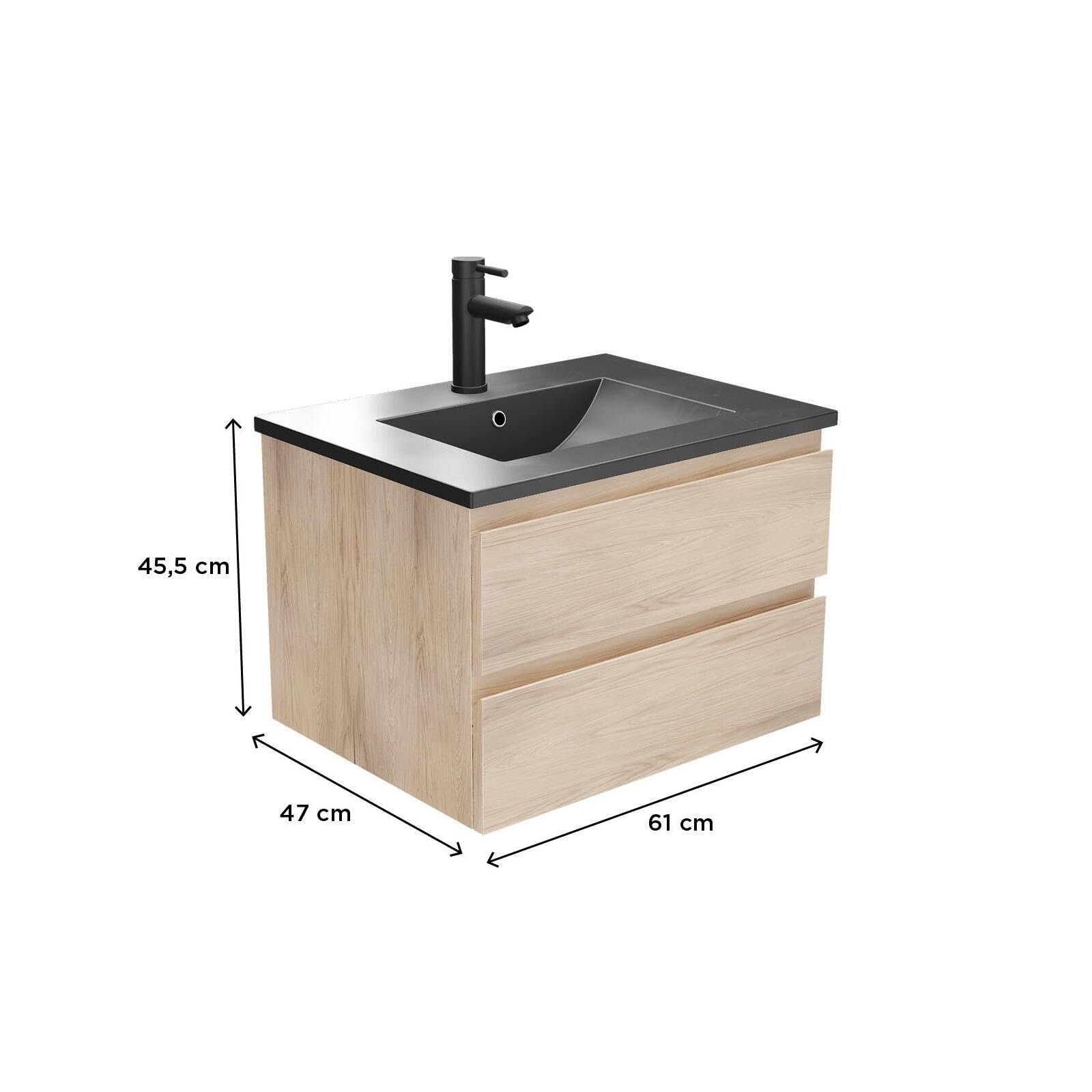 MOB-IN Meuble Simple Vasque 60cm Sorrento + Vasque