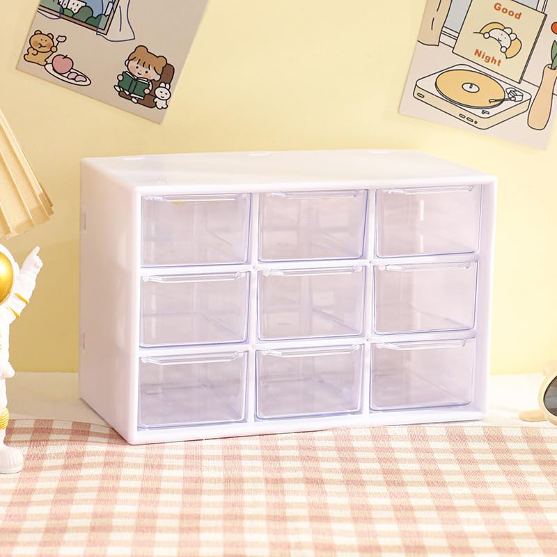 デスクオーガナイザーボックス 9つのコンパートメント – プラスチック製デスクト…