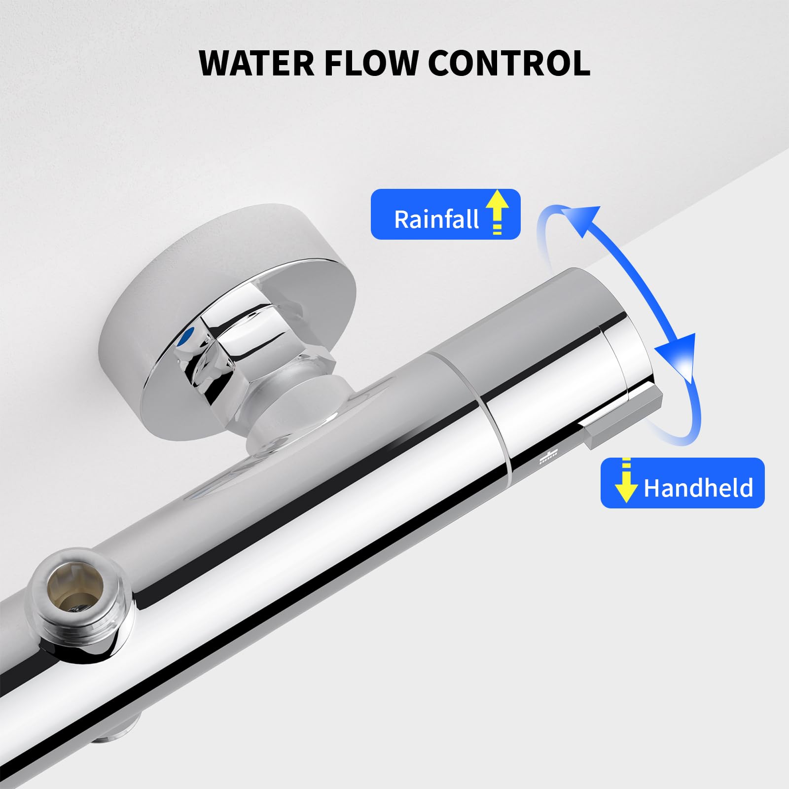 SAMODRA Thermostatic Shower Mixer Bar, Wall Mounted Shower Mixer Tap (Shower Mixer-2 Outlet), Chrom - Image 3
