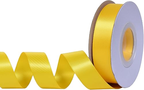 Miniatura 85 de YAMA Cinta de satén de doble cara, 7/8 pulgadas, 25 yardas para envolver regalos, color rosa