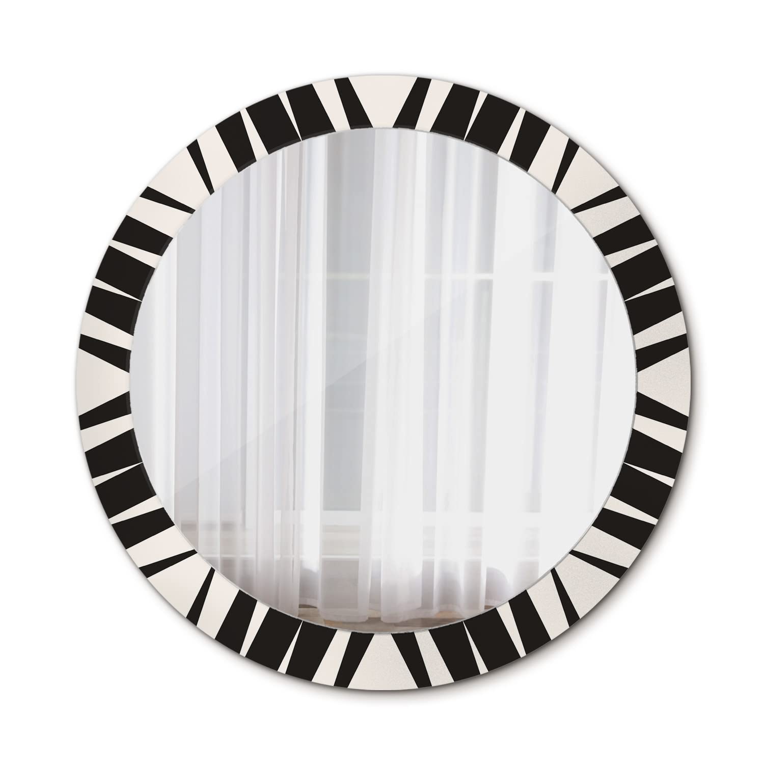 Miroir en verre Ø80 cm Tulup avec composition abstraite haut de gamme