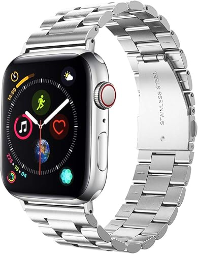 Supoix - 1.654''1.732'' XL correas grandes compatibles con Apple Watch Series, 4 1.732''Series 321 1.654'', pulsera de acero inoxidable de repuesto