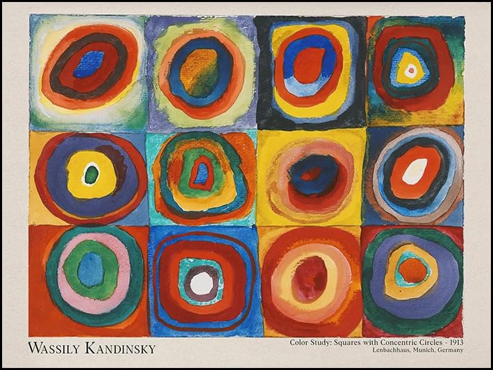 Impression Kandinsky sur toile d'art abstraite de qualité supérieure 60x90