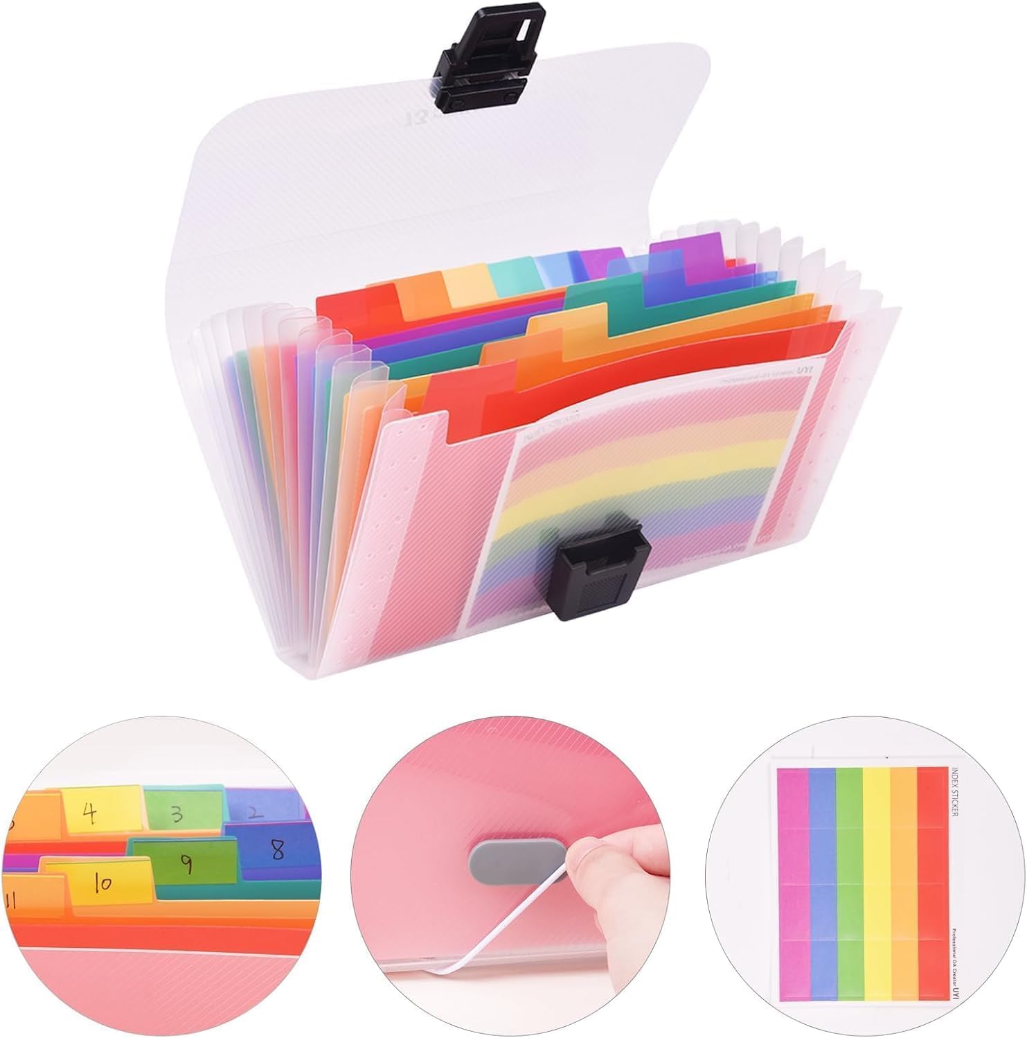 2 Pack Flash Kartenhalter Regenbogen 13 Taschen A6 Akkordon Datei Organisator für Karten, Gutscheine, Quittung, Steuerartikel, Mini-Ticket erweiternde Ordner, erweiterbarer tragbarer Ordner
