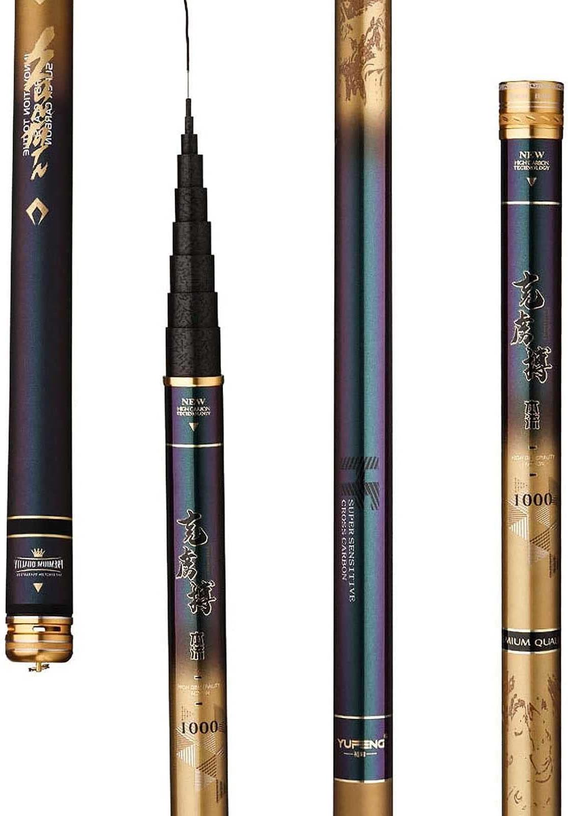 Hardness Carbon Fiber Hand Fishing Pole Super Light Stream Rod Telescopic Fishing Rod More Choices (14M)