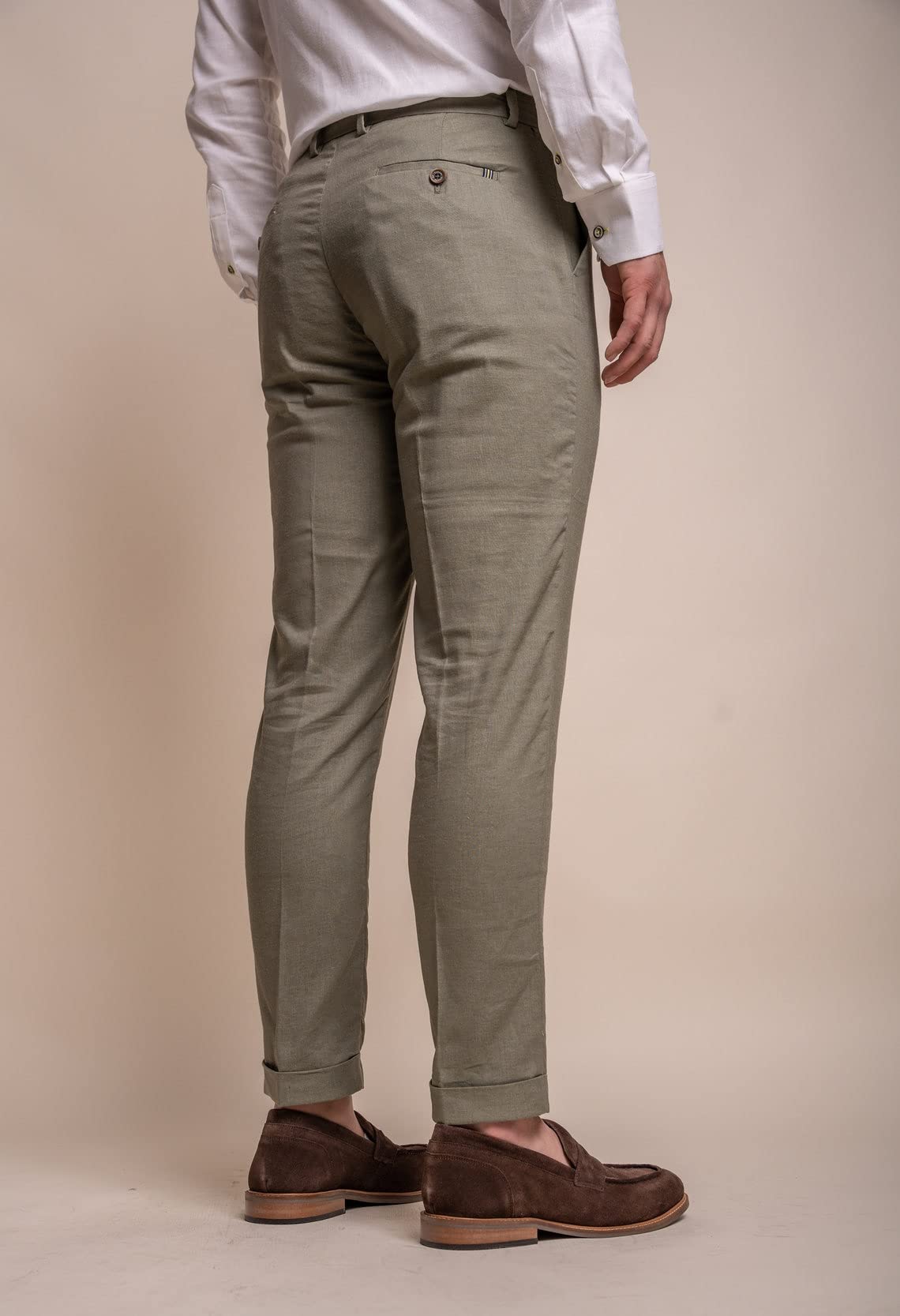 SIRRI Estate Primavera Abito da Uomo in Lino Verde Salvia Giacca e Pantaloni Slim Fit da Sposa Venduti separatamente