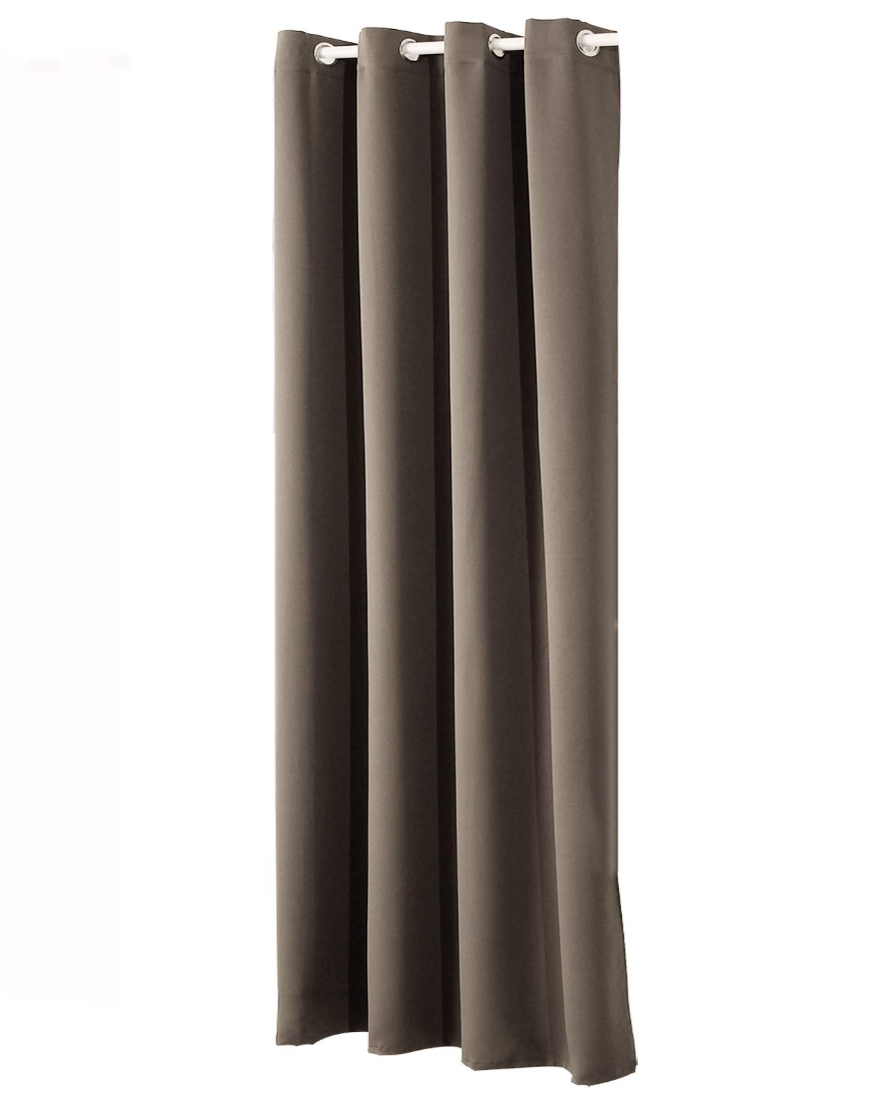 WOLTU Gardinen mit Ösen, Verdunklungsvorhang für Wohnzimmer Schlafzimmer, Blickdicht, gegen Kälte und Hitze, 250g/m² Dicke, 135 x 225 cm, Taupe