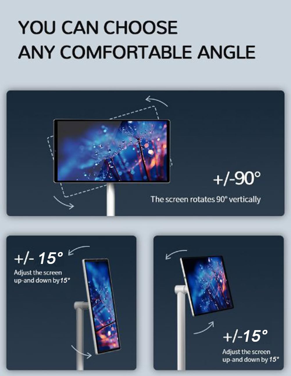 TV portátil recargable, pantalla de 24 pulgadas, 8 GB de RAM, almacenamiento de 128 GB, cámara de 13 MP, soporte de altura ajustable para el hogar, oficina, escuela y uso al aire libre