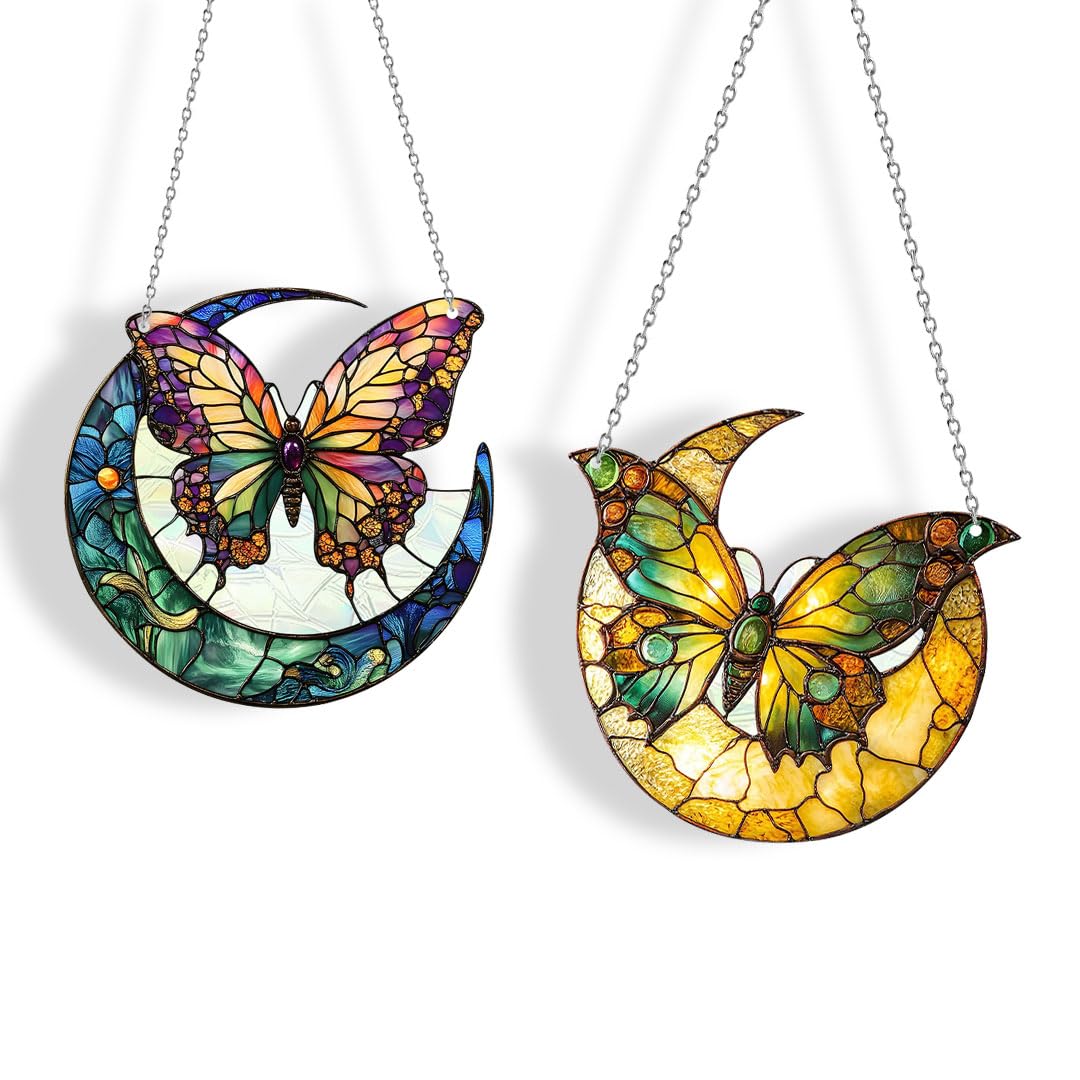 Multicolor Large Butterfly Sun Catcher Butterflies Stained Attrape Soleil Animal Suncatcher Window Hanging Decoration for Home Garden Decor Gift